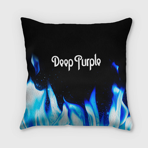Подушка квадратная Deep Purple blue fire / 3D-принт – фото 1