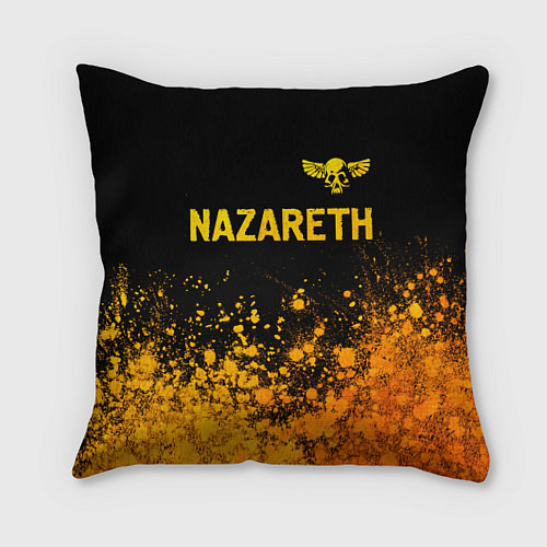 Подушка квадратная Nazareth - gold gradient: символ сверху / 3D-принт – фото 1