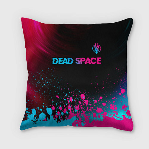 Подушка квадратная Dead Space - neon gradient: символ сверху / 3D-принт – фото 1