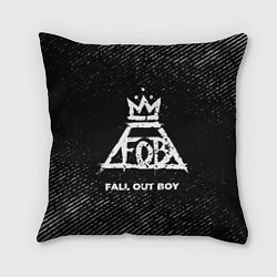 Подушка квадратная Fall Out Boy с потертостями на темном фоне, цвет: 3D-принт