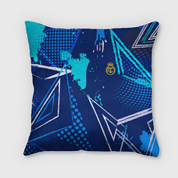 Подушка квадратная Реал Мадрид фк эмблема, цвет: 3D-принт