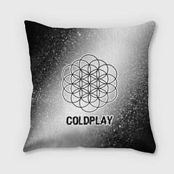 Подушка квадратная Coldplay glitch на светлом фоне