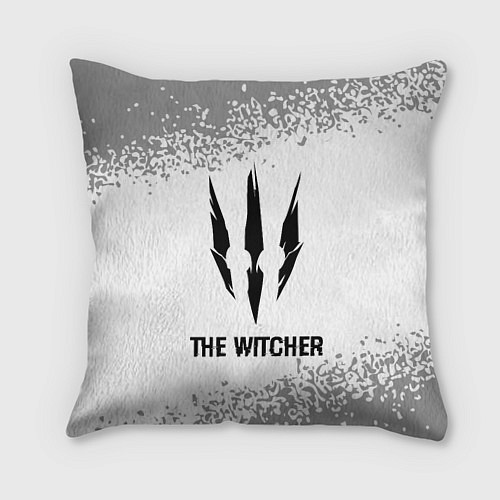 Подушка квадратная The Witcher glitch на светлом фоне / 3D-принт – фото 1
