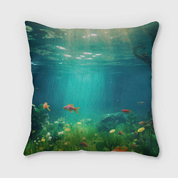 Подушка квадратная Подводный мир, цвет: 3D-принт