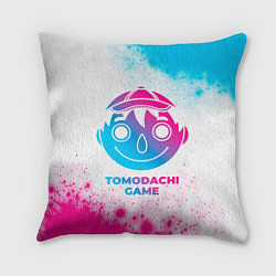 Подушка квадратная Tomodachi Game neon gradient style