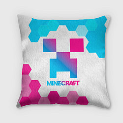 Подушка квадратная Minecraft neon gradient style