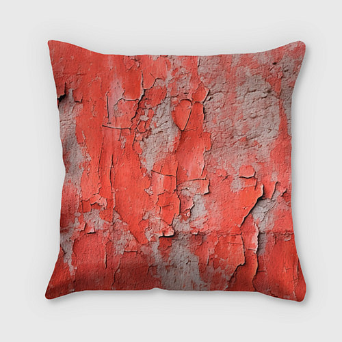 Подушка квадратная Красные и серые трещины / 3D-принт – фото 1