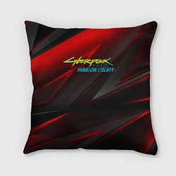 Подушка квадратная Cyberpunk 2077 phantom liberty red black logo