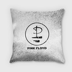 Подушка квадратная Pink Floyd с потертостями на светлом фоне, цвет: 3D-принт