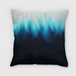 Подушка квадратная Синее пламя огня на черном, цвет: 3D-принт