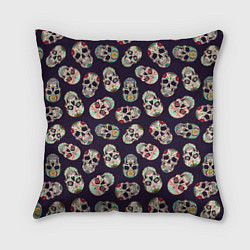 Подушка квадратная Узор с черепами Pattern with skulls