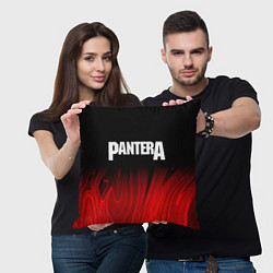 Подушка квадратная Pantera red plasma, цвет: 3D-принт — фото 2