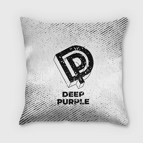 Подушка квадратная Deep Purple с потертостями на светлом фоне / 3D-принт – фото 1