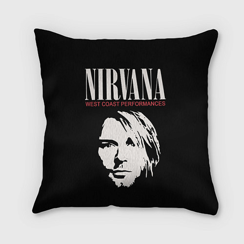 Подушка квадратная Nirvana - Kurt Cobain / 3D-принт – фото 1