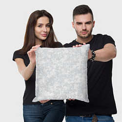 Подушка квадратная Цветочный принт серый, цвет: 3D-принт — фото 2