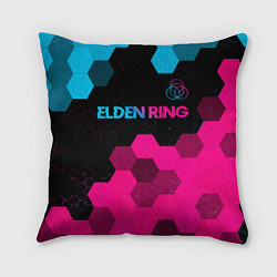 Подушка квадратная Elden Ring - neon gradient: символ сверху, цвет: 3D-принт