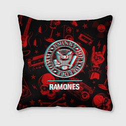Подушка квадратная Ramones rock glitch, цвет: 3D-принт