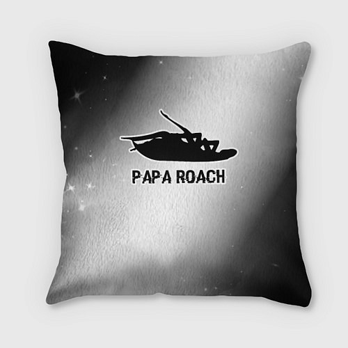 Подушка квадратная Papa Roach glitch на светлом фоне / 3D-принт – фото 1