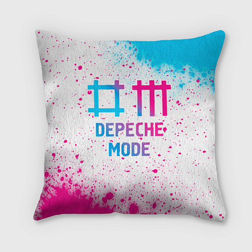 Подушка квадратная Depeche Mode neon gradient style / 3D-принт – фото 1