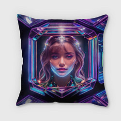 Подушка квадратная Девушка в кристалле, цвет: 3D-принт