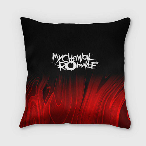 Подушка квадратная My Chemical Romance red plasma / 3D-принт – фото 1
