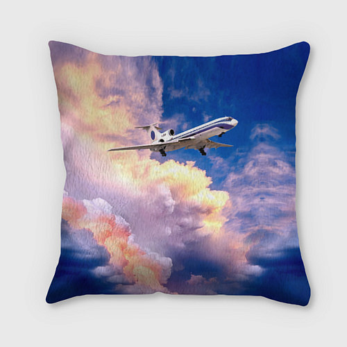 Подушка квадратная Ту-154М Взлет / 3D-принт – фото 1