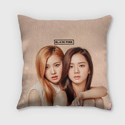 Подушка квадратная Blackpink Jisoo and Rose, цвет: 3D-принт