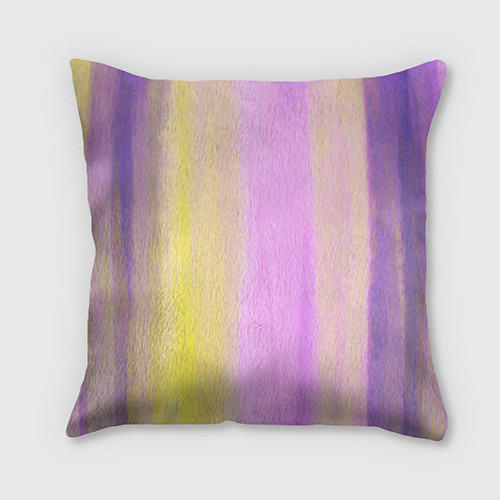 Подушка квадратная Акварельный градиент желто- розовый / 3D-принт – фото 1