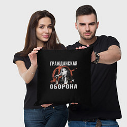 Подушка квадратная Гражданская Оборона - анархист, цвет: 3D-принт — фото 2