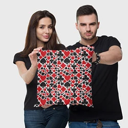 Подушка квадратная Карточные масти - символика, цвет: 3D-принт — фото 2