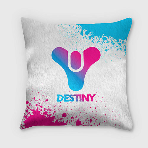 Подушка квадратная Destiny neon gradient style / 3D-принт – фото 1