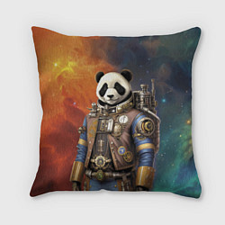 Подушка квадратная Панда-космонавт - стимпанк, цвет: 3D-принт