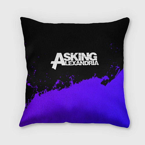 Подушка квадратная Asking Alexandria purple grunge / 3D-принт – фото 1