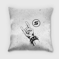 Подушка квадратная Skillet и рок символ, цвет: 3D-принт