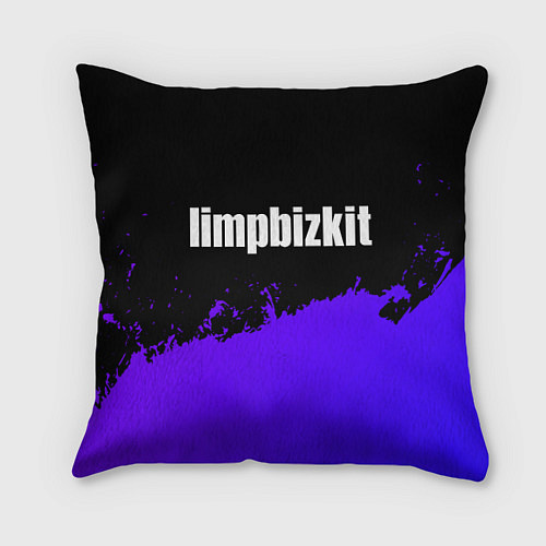 Подушка квадратная Limp Bizkit purple grunge / 3D-принт – фото 1