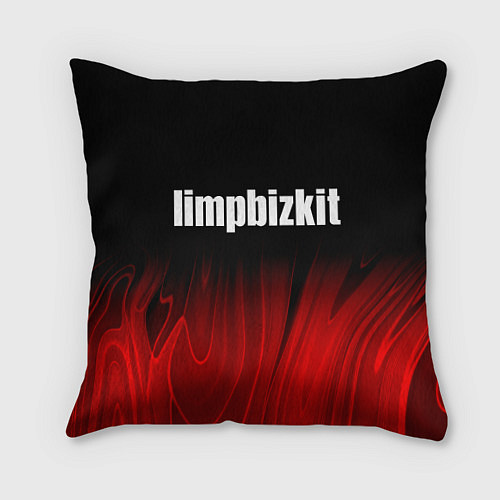 Подушка квадратная Limp Bizkit red plasma / 3D-принт – фото 1