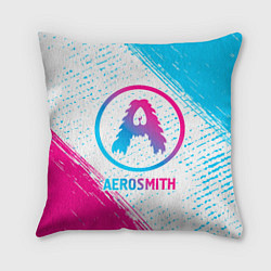 Подушка квадратная Aerosmith neon gradient style