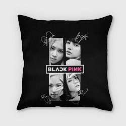 Подушка квадратная Blackpink - Autographs, цвет: 3D-принт