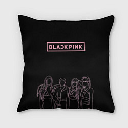 Подушка квадратная Blackpink - art contour, цвет: 3D-принт