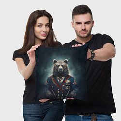 Подушка квадратная Русский медведь от нейросети, цвет: 3D-принт — фото 2