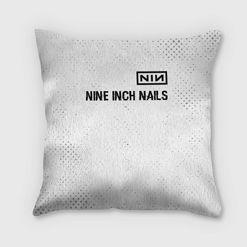 Подушка квадратная Nine Inch Nails glitch на светлом фоне: символ све / 3D-принт – фото 1