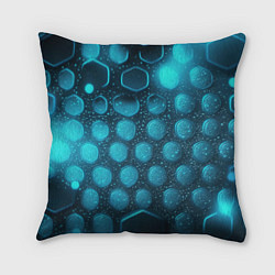 Подушка квадратная Неоновые светящиеся плитки, цвет: 3D-принт