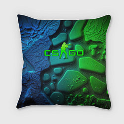 Подушка квадратная CS GO green black abstract