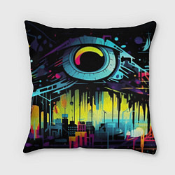 Подушка квадратная The eye of cyberpunk, цвет: 3D-принт