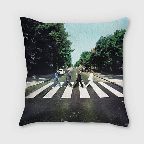 Подушка квадратная The Beatles альбом Abbey Road / 3D-принт – фото 1