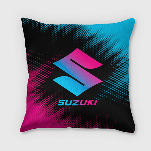 Подушка квадратная Suzuki - neon gradient / 3D-принт – фото 1