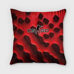 Подушка квадратная CS GO black red abstract, цвет: 3D-принт