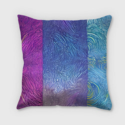 Подушка квадратная Трёхцветные узоры, цвет: 3D-принт