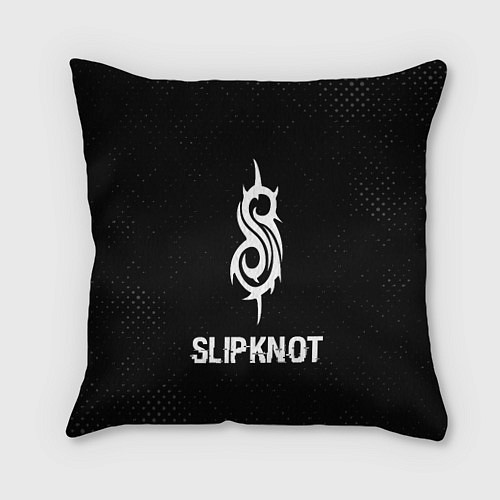 Подушка квадратная Slipknot glitch на темном фоне / 3D-принт – фото 1