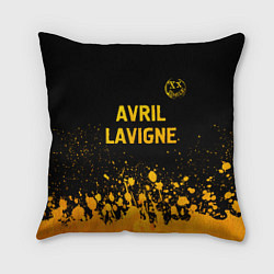 Подушка квадратная Avril Lavigne - gold gradient: символ сверху, цвет: 3D-принт